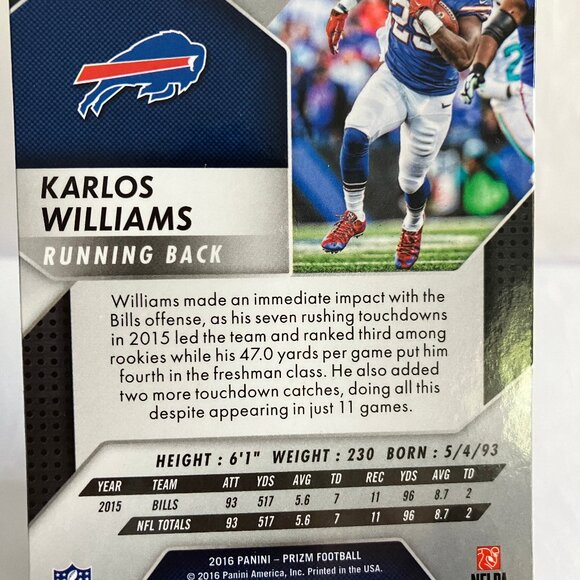 PRISTINE 2016 PANINI PRIZM NFL NY Buffalo Bills FOUR (4) SELECT TEAM MEMBERS - Picture 10 of 10